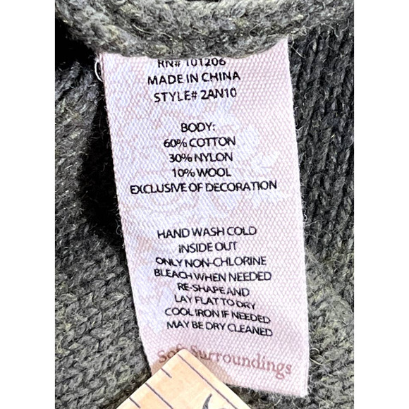 Soft Surroundings Green Embroidered Floral Okata Sweater Cardigan Size Large - Picture 5 of 10